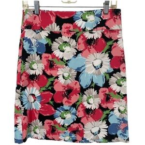 Talbots Petites Multi-Colored Textured Floral Wide Band Pencil Skirt - Sz 6P